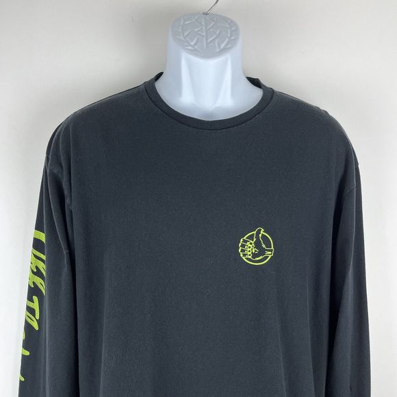 Vans T Shirt Mens Large Black Off The Wall Long Sleeve Knit Classic Fit Tee - Picture 3 of 15